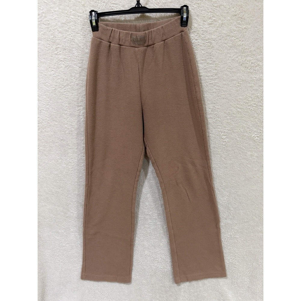 Comfrt Womens Brown Waffle Knit Lounge Pull On Pants Size XXS Cozy Comfort